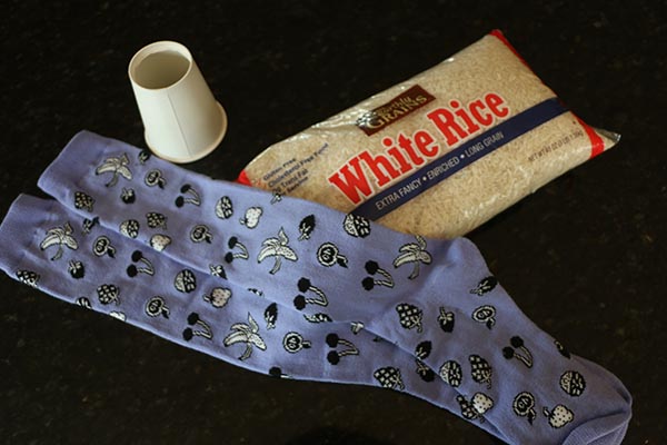 heated rick sock - gather your supplies