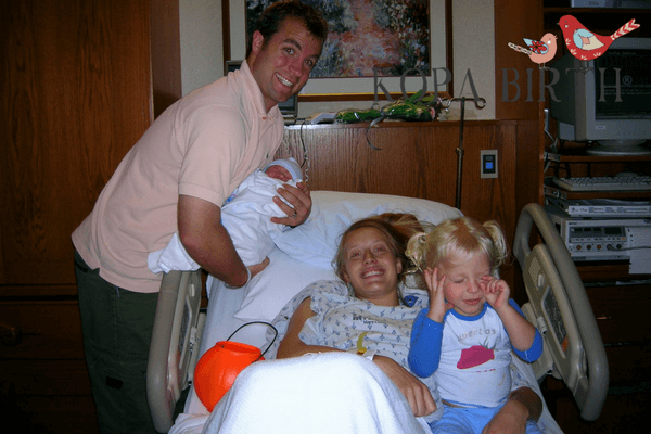 induction without epidural - family of 4