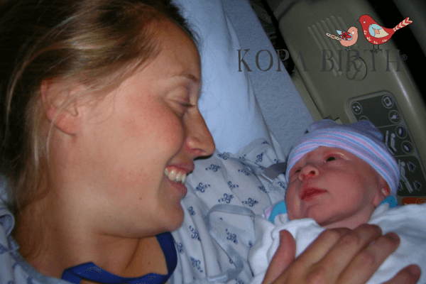 induction without epidural - katie and baby